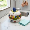Colorful berry-patterned covered ceramic jar for home storage and kitchen storage Application Scenario